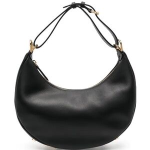 Chic Black Leather Hobo Bag